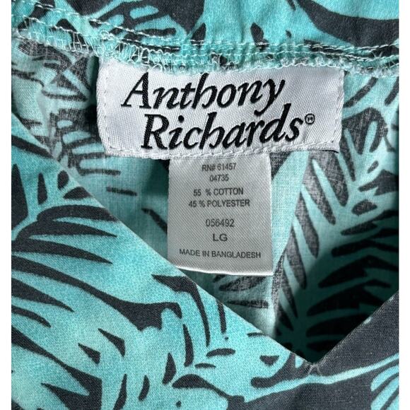 Anthony Richard Mumu Hawaiian Vintage Large Pockets Blue Gray Ferns Ruffle Hem - Picture 8 of 9